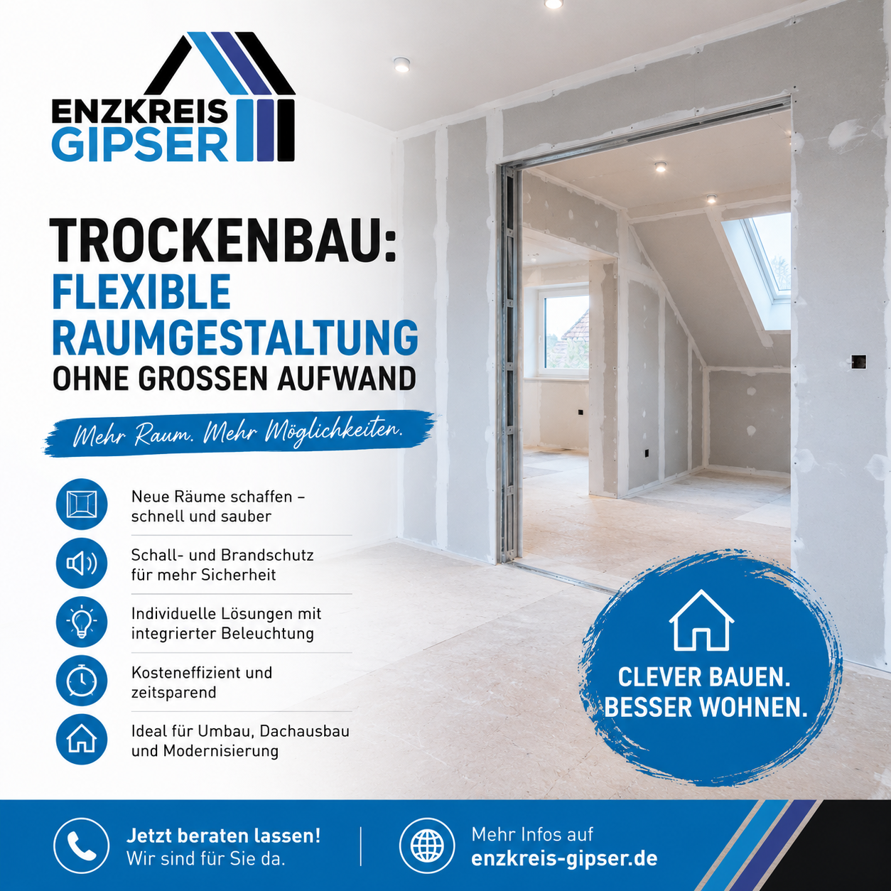 Trockenbau im Eigenheim: Flexible Raumgestaltung ohne großen Aufwand