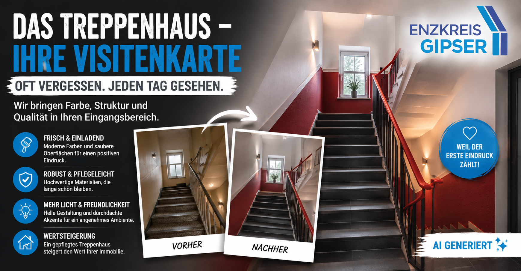 Das Treppenhaus – der Raum, den fast jeder sieht und kaum jemand renoviert