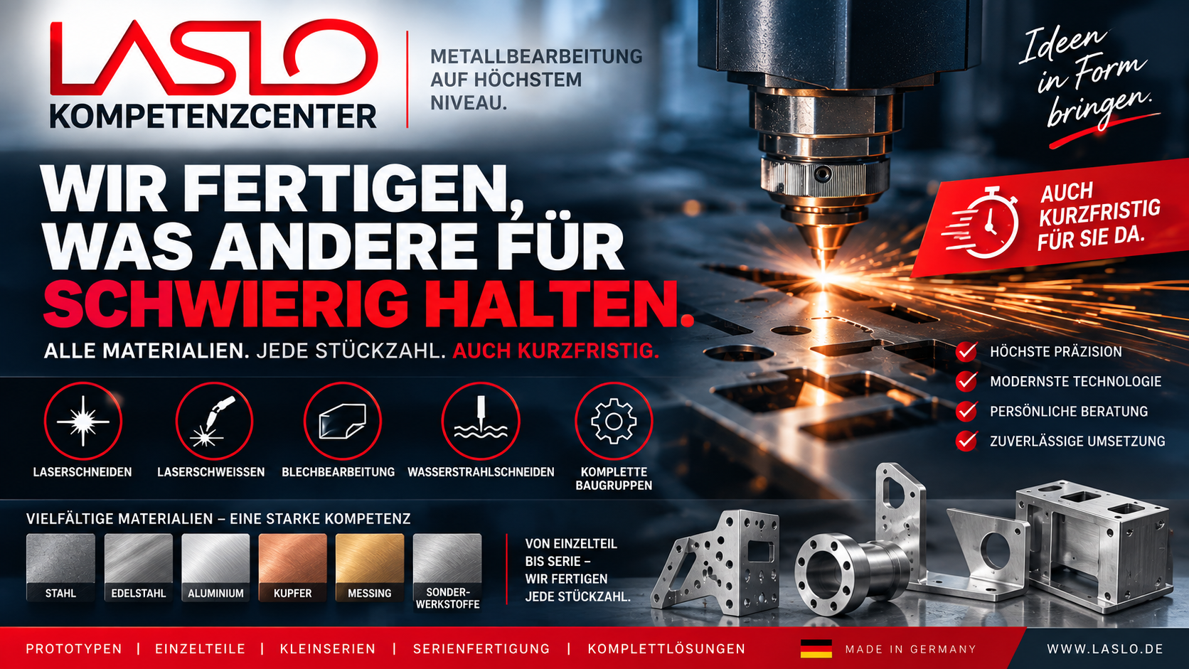 Wir fertigen, was andere für schwierig halten – alle Materialien, jede Stückzahl, auch kurzfristig
