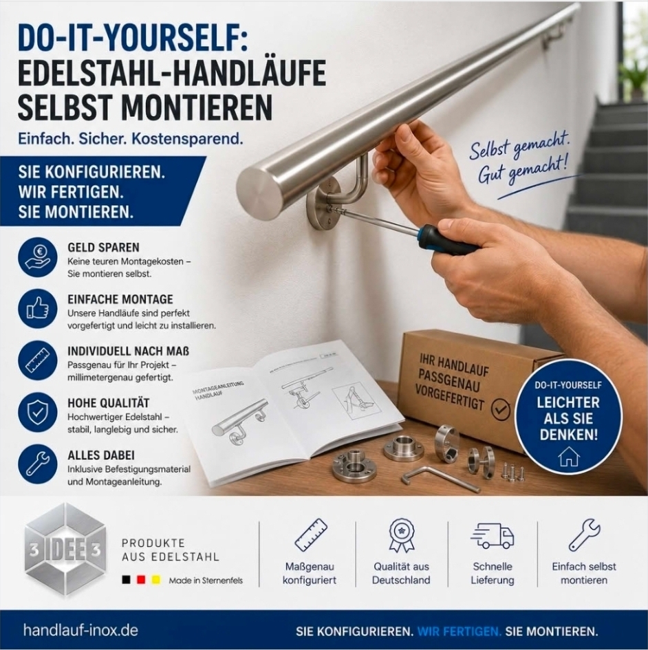 Do it yourself: Edelstahl-Handläufe und Geländer einfach selbst montieren