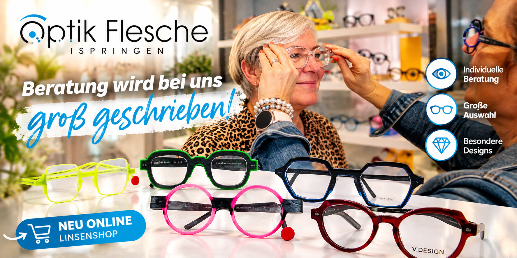 Brillen, die Persönlichkeit zeigen – bei Optik Flesche in Ispringen