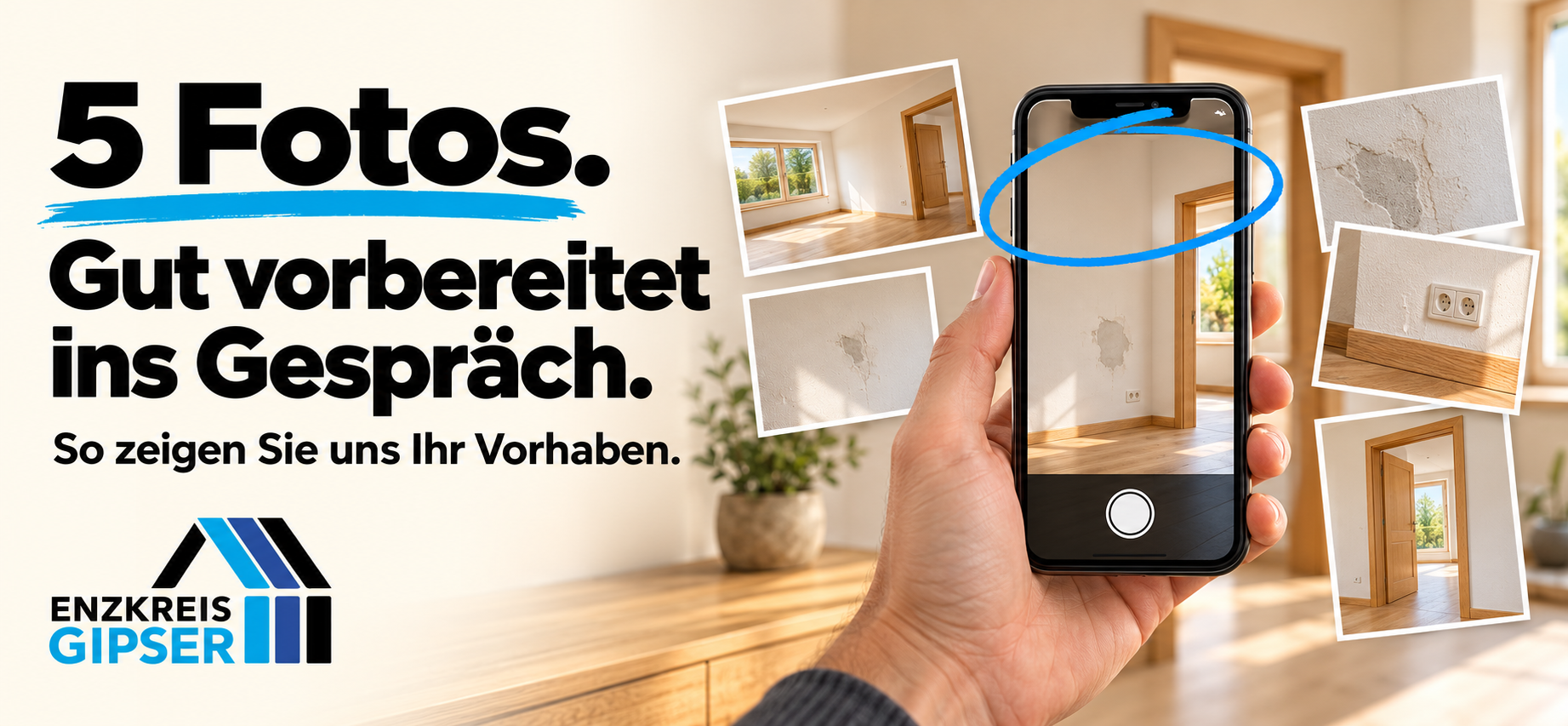 5 Fotos. Gut vorbereitet ins Gespräch.